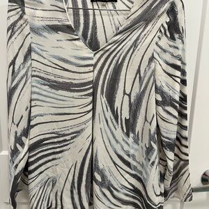 Rose & Olive Black and White Zebra Print Blouse